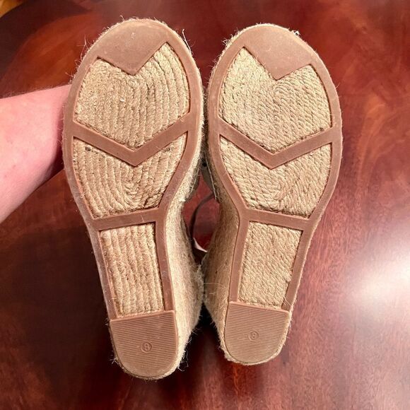 EUC Marc Fisher Adalla Jute Wedge Espadrilles Sandals Shoes Taupe Suede Size 8 - Picture 7 of 7